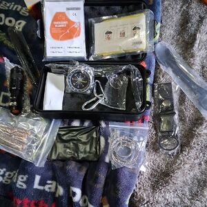 Tactical Survival Kit - Black Outdoor Emergency 14 NECCESSARRY ITEMS  YOU NEED!!